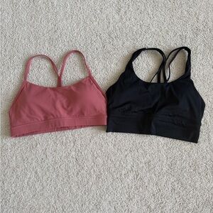 Two CRZ Medium Sports Bras - Black & Dusty Rose